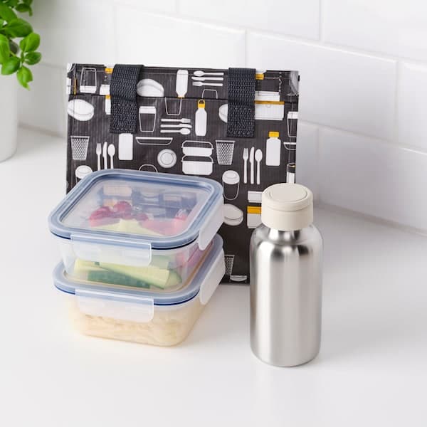 Ikea ENKELSPÅRIG - Water bottle, stainless steel/beige, 0.5 l