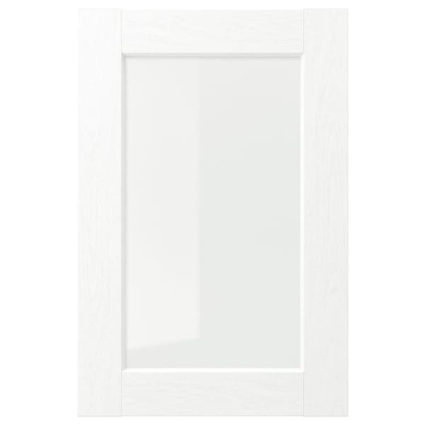 ENKÖPING glass door, white wood effect, 40x60 cm