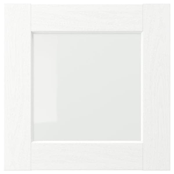 ENKÖPING glass door, white wood effect, 40x40 cm