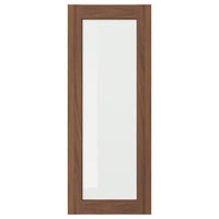 ENKÖPING glass door, brown walnut effect, 40x100 cm