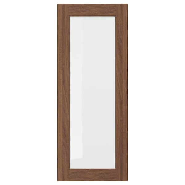 ENKÖPING glass door, brown walnut effect, 40x100 cm