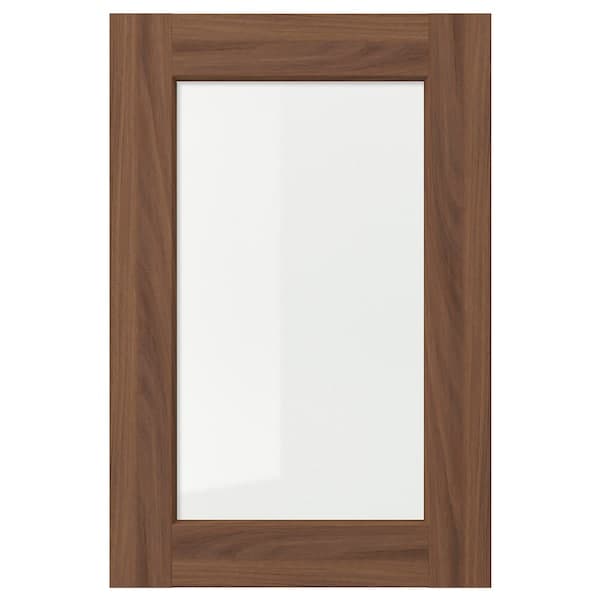 ENKÖPING glass door, brown walnut effect, 40x60 cm