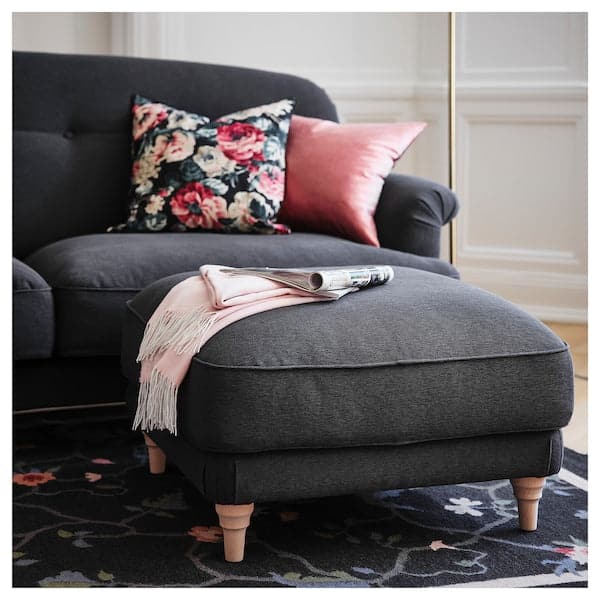 Ikea ESSEBODA - Footstool, Knäbäck / birch anthracite ,