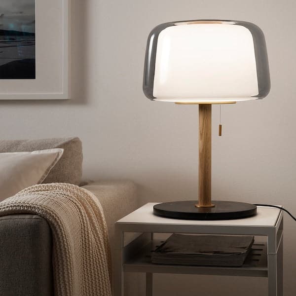 Ikea EVEDAL Table lamp - marble/grey ,