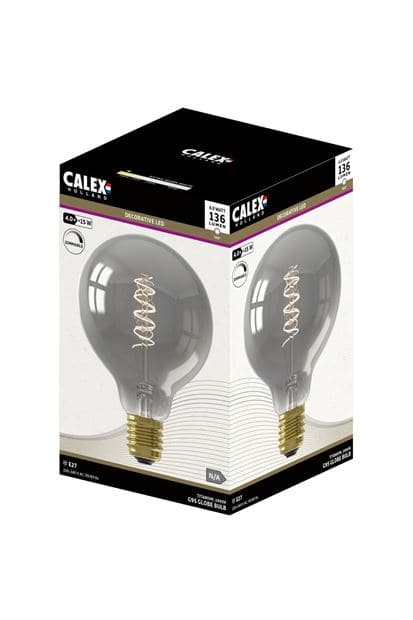 Casa CALEX LED filament bulb E27 1800K titanium, L 14 cm - Ø 9,5 cm