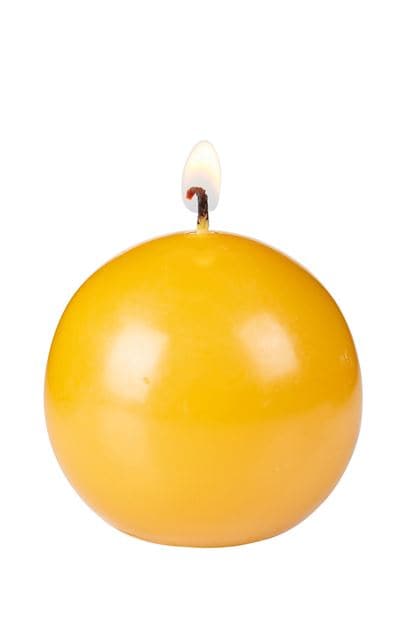 Casa BOLA Yellow spherical candle, Ø 6 cm