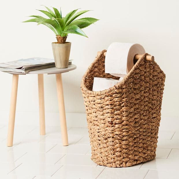 Casa FLORES Natural toilet paper holder and magazine holder, H 38,5 x W 24 x L 35 cm