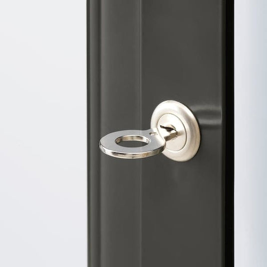 Ikea FABRIKÖR - Glass-door cabinet, dark grey, 57x150 cm