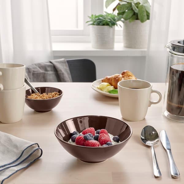 Ikea FÄRGKLAR - Bowl, glossy brown, 16 cm