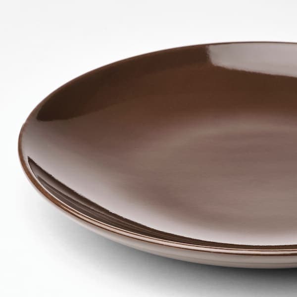 Ikea FÄRGKLAR - Side plate, glossy brown, 20 cm