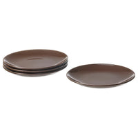 FÄRGKLAR side plate, glossy brown, 20 cm, 4 pack