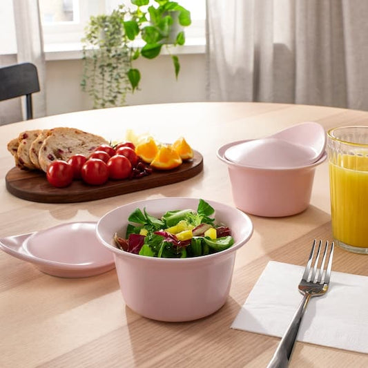 FÄRGKLAR - Oven/serving dish with lid, matt light pink, 0.2 l - best price from Maltashopper.com 00541772