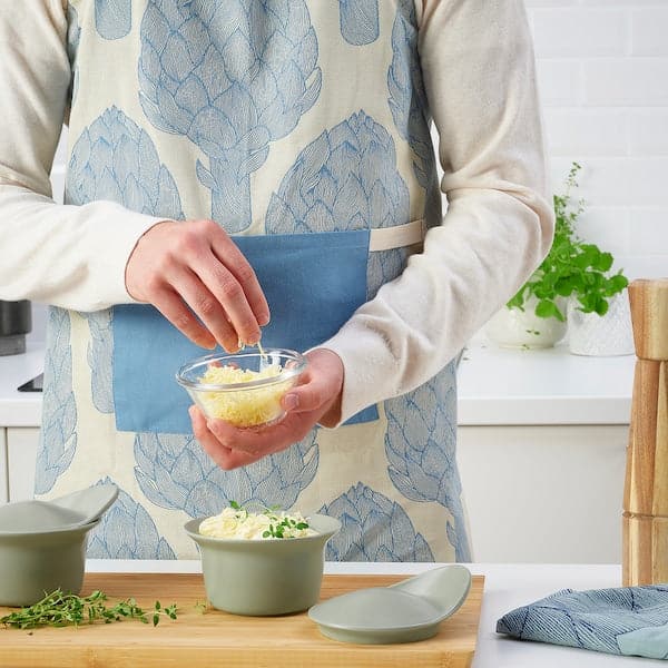 Ikea FÄRGKLAR - Oven/serving dish with lid, matt light green, 0.2 l