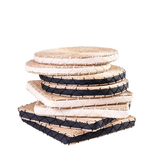 Casa SEAGRASS White seat cushion H 4 cm - Ø 40 cm