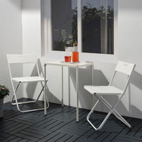 FEJAN - Table+2 folding chairs, outdoor, white/white - best price from Maltashopper.com 59434949