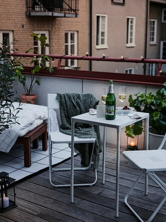 Ikea FEJAN - Table, outdoor, white, 50x44 cm