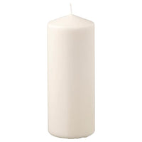 FENOMEN unscented pillar candle, natural, 19 cm 70 hr