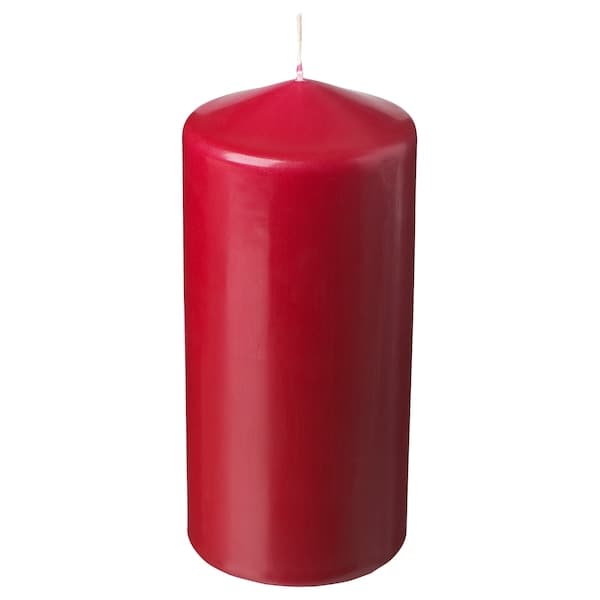 Ikea FENOMEN - Unscented pillar candle, red, 14 cm