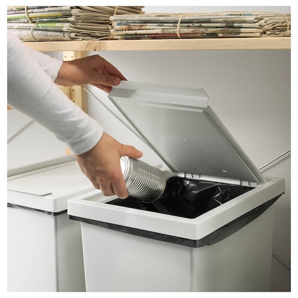FILUR - Bin with lid, white, 42 l - best price from Maltashopper.com 20193899
