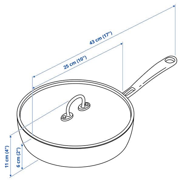FINMAT - Sauté pan with lid, copper/stainless steel, 25 cm - best price from Maltashopper.com 60517571