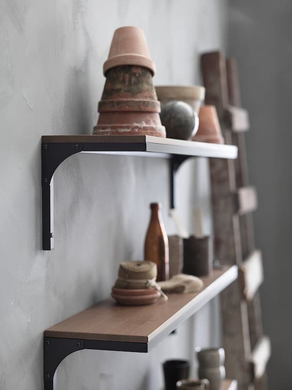 Ikea FJÄLLBO - Wall shelf, black, 101x20 cm