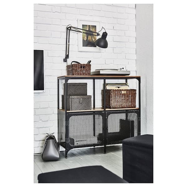 Ikea FJÄLLBO - Shelving unit, black, 100x95 cm