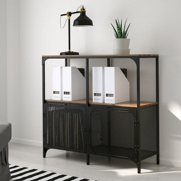 Ikea FJÄLLBO - Shelving unit, black, 100x95 cm