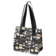 FLADDRIG lunch bag, patterned grey, 25x16x27 cm