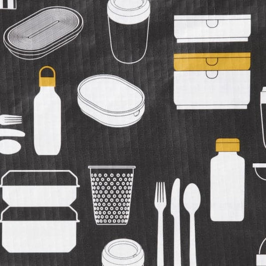 Ikea FLADDRIG - Lunch bag, patterned grey, 25x16x27 cm