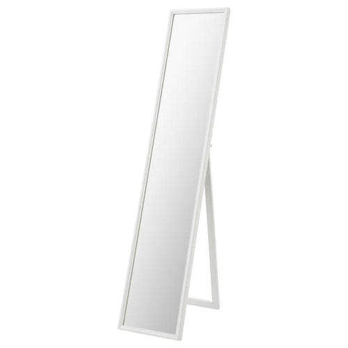 FLAKNAN - Freestanding mirror, white, 30x150 cm