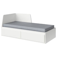 FLEKKE day-bed w 2 drawers/2 mattresses, white/Ågotnes firm, 80x200 cm