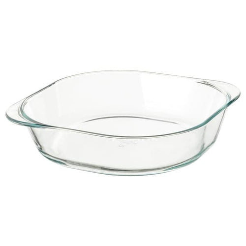 FÖLJSAM - Oven dish, clear glass, 24.5x24.5 cm