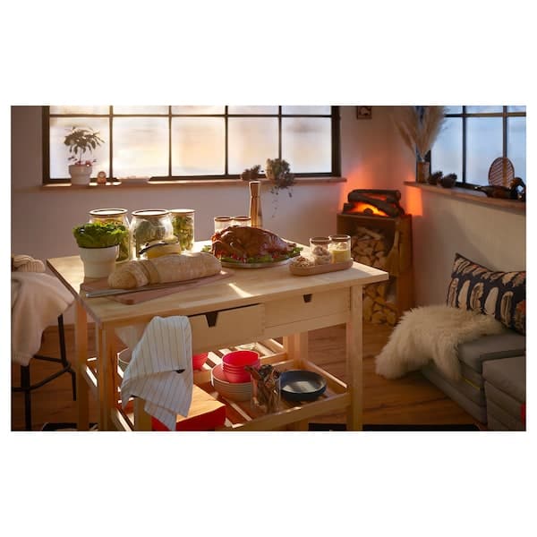 Ikea FÖRHÖJA - Kitchen trolley, birch, 100x43 cm