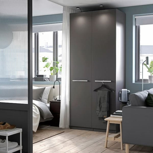Ikea FORSAND - Door with hinges, dark grey, 50x229 cm