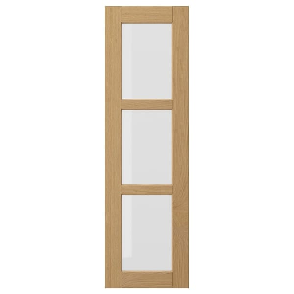 FORSBACKA glass door, oak, 30x99.7 cm