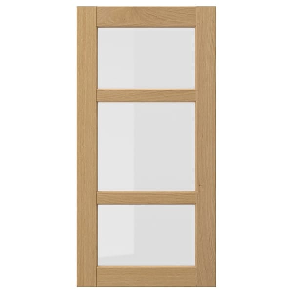 FORSBACKA glass door, oak, 40x80 cm