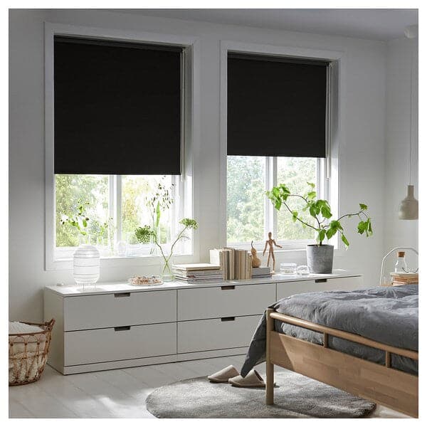 Ikea FRIDANS Blackout roller curtain - black 120x195 cm