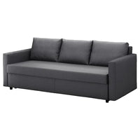 FRIHETEN three-seat sofa-bed, Skiftebo dark grey, 225x83x105 cm