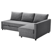FRIHETEN corner sofa-bed with storage, Skiftebo dark grey, 230 cm