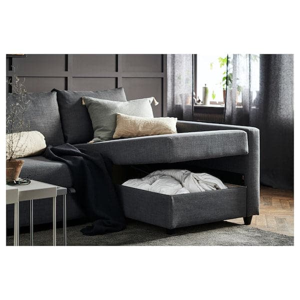 Ikea FRIHETEN / KLAGSHAMN Corner sofa bed / container, Skiftebo dark gray ,