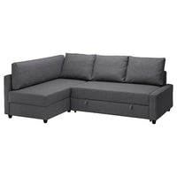 FRIHETEN / KLAGSHAMN corner sofa-bed with storage, Skiftebo dark grey, 230 cm