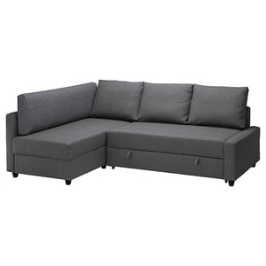 FRIHETEN / KLAGSHAMN Corner sofa bed / container, Skiftebo dark gray , - best price from Maltashopper.com 69444330