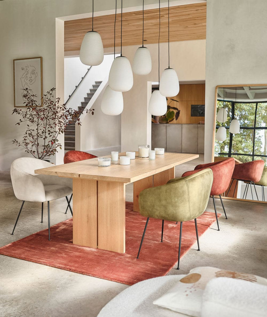Maisons du Monde Maisons du Monde FUJI - Triple suspension in frosted glass and black metal