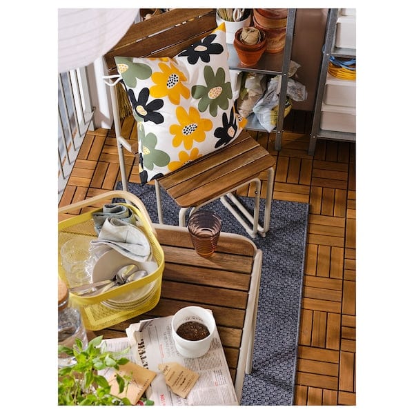 Ikea FURUÖN - Table with 2 chairs/2 footstools, brown/outdoor