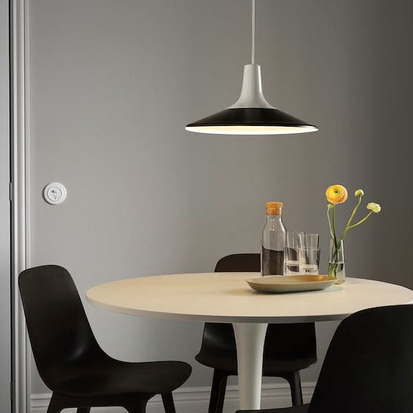 Ikea FYRTIOFYRA - Pendant lamp, white/black, 38 cm
