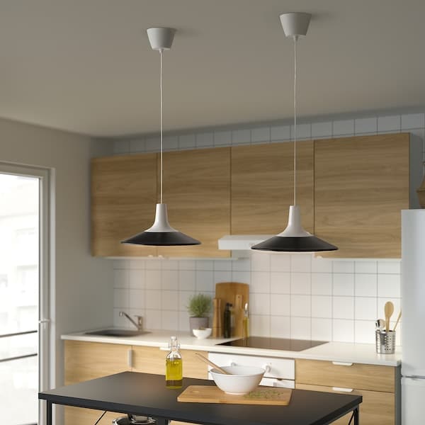 FYRTIOFYRA - Pendant lamp, white/black, 38 cm - best price from Maltashopper.com 50527269