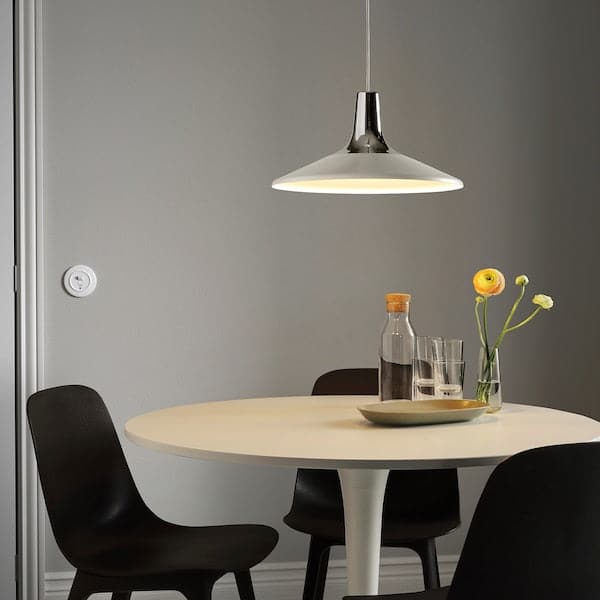 FYRTIOFYRA - Pendant lamp, chrome effect/white, 38 cm - best price from Maltashopper.com 70510885
