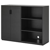 GALANT storage combination, black stained ash veneer, 160x120 cm