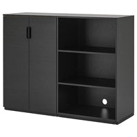 GALANT storage combination, black stained ash veneer, 160x120 cm