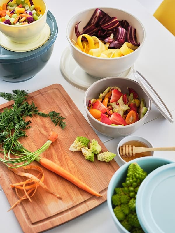GARNITYREN - Bowl with lid, set of 5, mixed colours - best price from Maltashopper.com 60480129